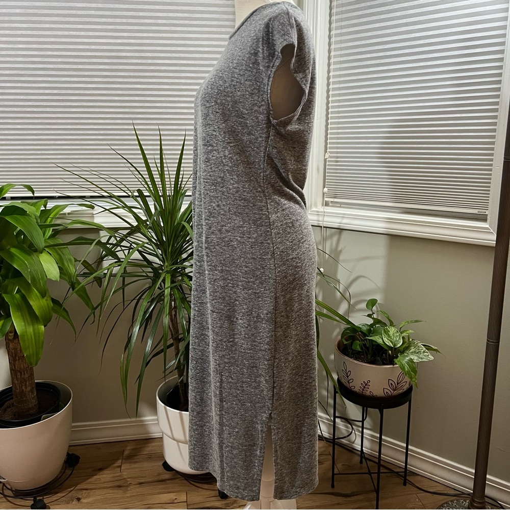 Old Navy Linen Knit T-Shirt Short Sleeved Dress Light Grey Heather Small - Picture 5 of 11